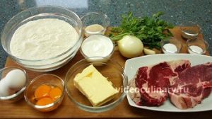Ингредиенты Бабушкины пирожки с мясом