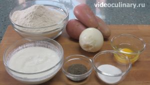 Ингредиенты Жареные пирожки с картошкой из пирожкового теста