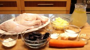 Ингредиенты Курица с соусом из чернослива