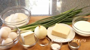 Ингредиенты Луковый пирог из песочного теста