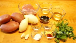 Ингредиенты Корейский картофельный салат Камди-ча