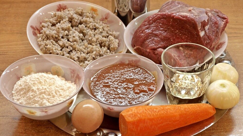 Ингредиенты Гречаники с мясом